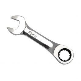 Short ratcheting combination wrench (open end / ratchet ring) 18.0mm (760218, GENIUS)