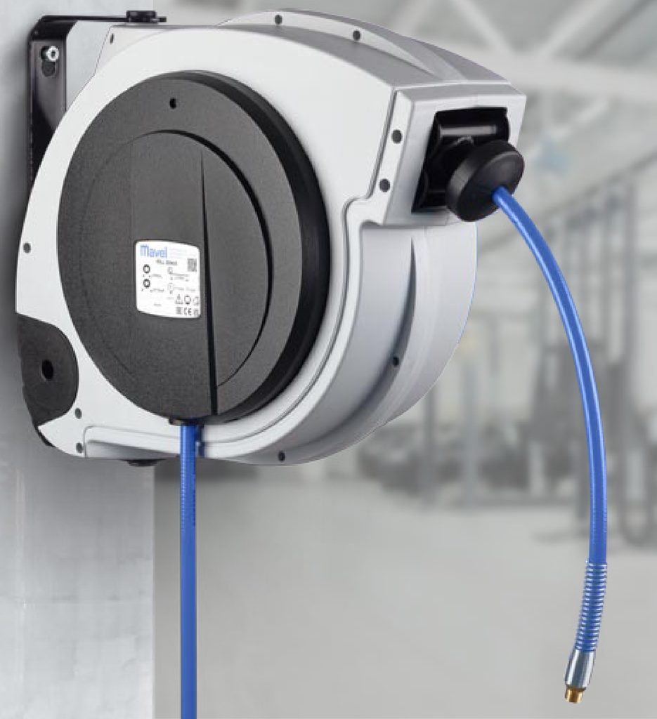 Compressed air hose reel 14+1 m (821300, MAVEL)