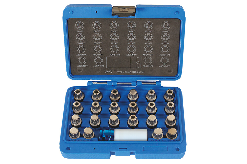 Wheel bolt removal tool set (23 pcs) (829004, SONIC)