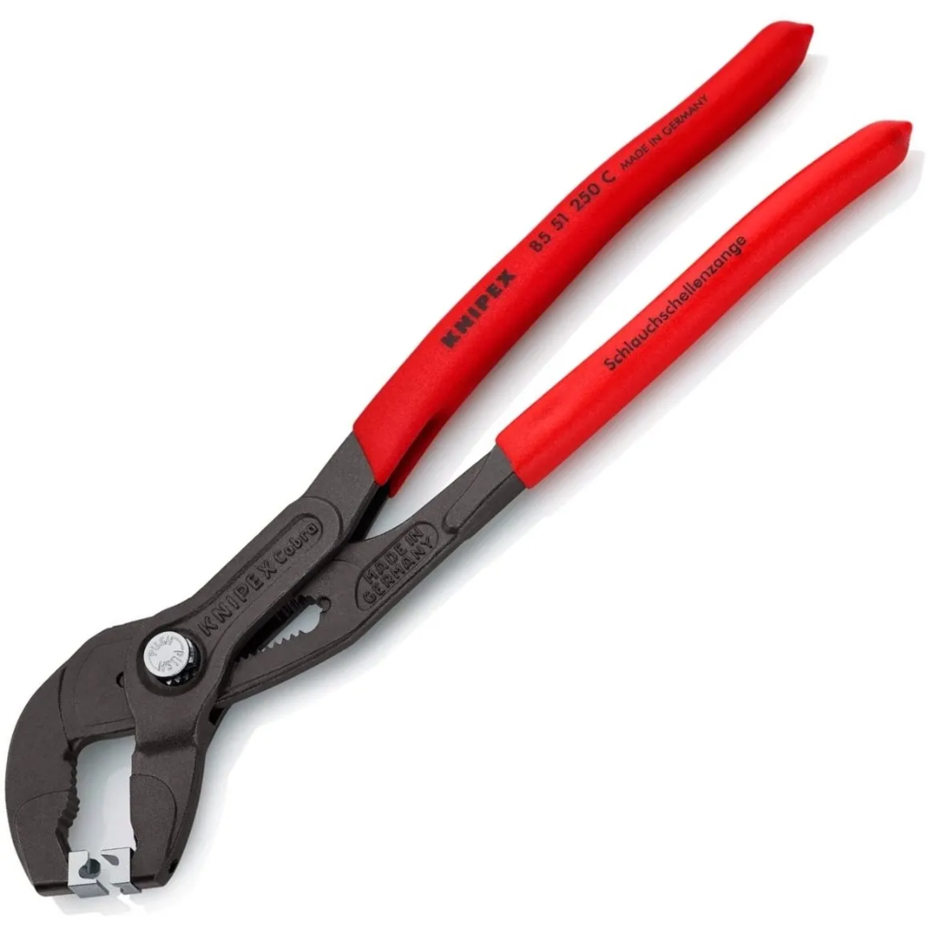 Replės spyruoklinėms sąvaržoms su fiksavimu 250mm (85 51 250 AF, KNIPEX)