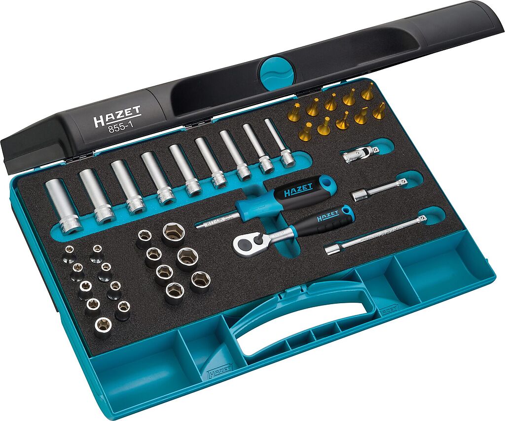 Uzgriežņu galviņu komplekts 1/4 collas ar TORX uzgaļiem 40 gab. (855-1, HAZET)