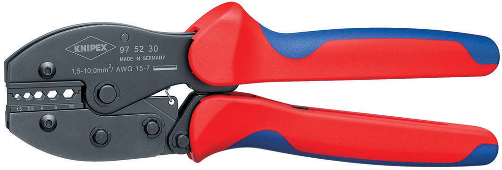 Užspaudimo replės PreciForce termosusitraukiančioms jungtims 0,5–6 mm² (97 52 37, KNIPEX)