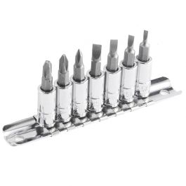 Skrūvgriežu komplekts ar 1/4" turētāju, 7 gab. (BS-207S, GENIUS)