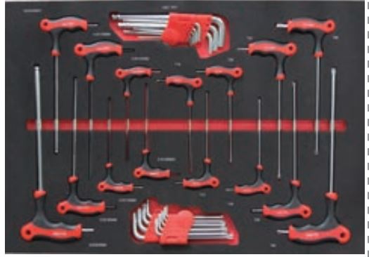 Įrankių rinkinys vežimėliui – šešiakampiai ir TORX raktai (GJ-1006, TORIN)
