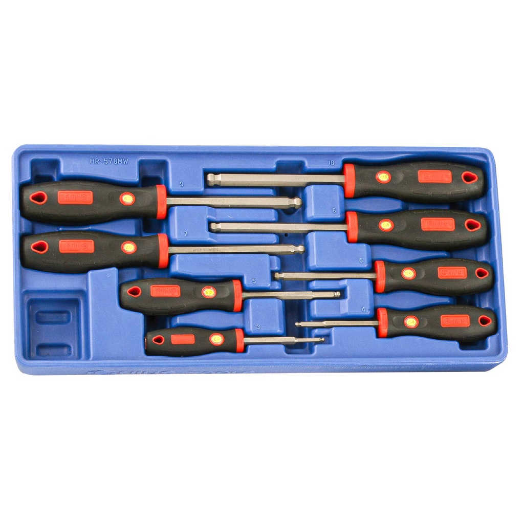 Tool set for trolley, 8 pcs (HR-578MW, GENIUS)