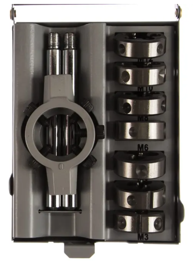 Die set, 8 pcs, M3-M12 HSS (MDS8, THORVIK)