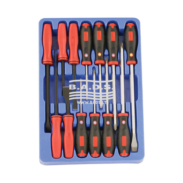 Atsuktuvų komplektas su laužtuvu ir grandikliu, 13 vnt., GENIUS TOOLS (MS-013, GENIUS)