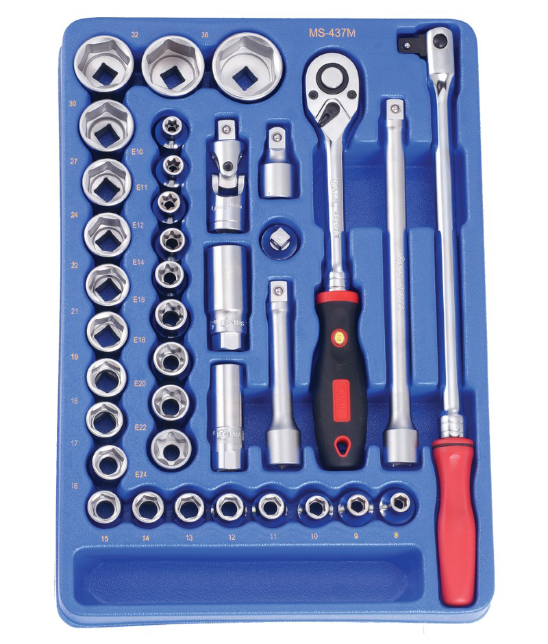 Galvučių komplektas 1/2 col., 37 vnt., GENIUS TOOLS (MS-437M, GENIUS)