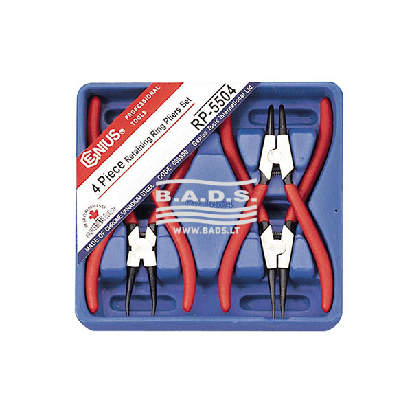 Replių fiksavimo žiedams komplektas, 4 vnt., GENIUS TOOLS (RP-5504, GENIUS)