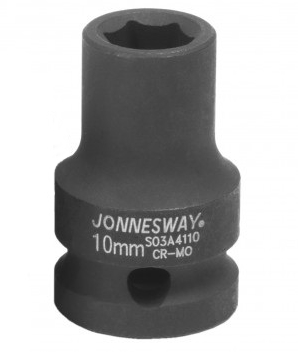 Smūginė galvutė 1/2" 6-briaunė, dydis: 10 mm (S03A4110, JONNESWAY)