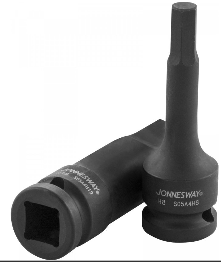 Smūginė galvutė su šešiabriauniu (HEX) antgaliu 1/2", dydis: H19, L: 78 mm (S05A4H19, JONNESWAY)
