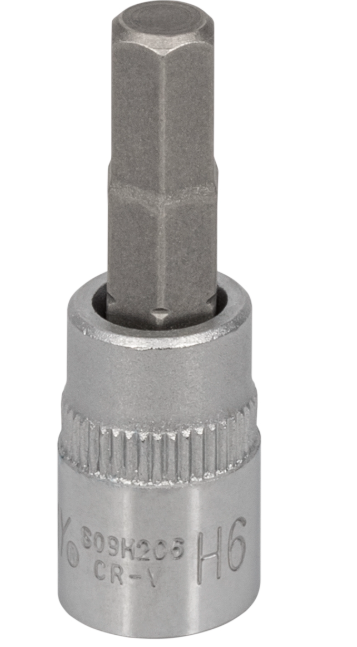 1/4"DR. HEX BIT SOCKET SIZE: H6 (S09H206, JONNESWAY)