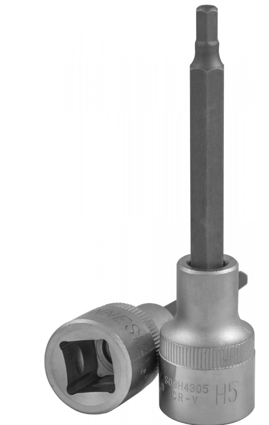 Galvutė su šešiabriauniu (HEX) antgaliu 1/2", dydis: H7, L: 100 mm (S09H4307, JONNESWAY)