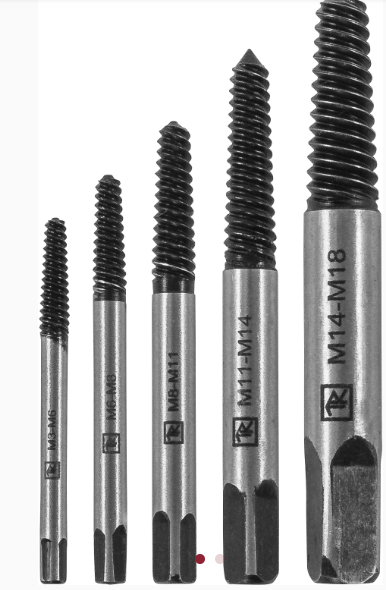 Screw Extractor Set M3-M18, 5 pcs (SEA5S, THORVIK)