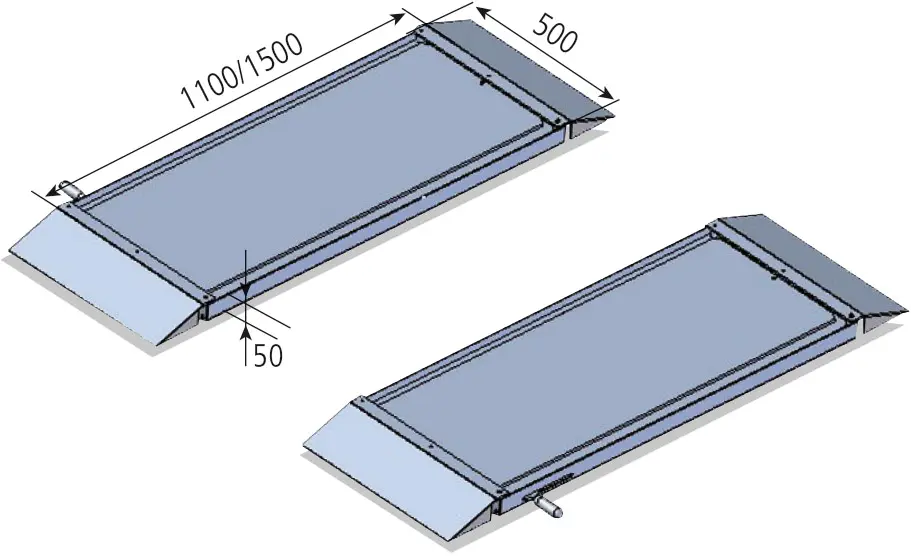Galinės ratų suvedimo slankiosios lėkštės, 1100 mm, 2 vnt. (STDA16, RAVAGLIOLI)