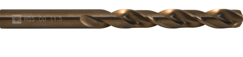 Metalo grąžtas nerūdijančiam plienui HSS-Co 5, 1,5 mm (TDB015K5, THORVIK)