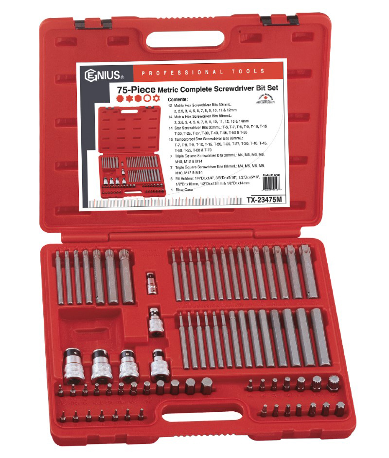 [TX-23475M] [TX-23475M] Bit set in a plastic case (75 pcs)