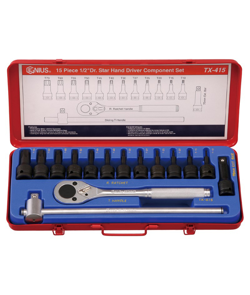 [Tx-415] [Tx-415] Įrankių komplektas lagamine 15 vnt Genius