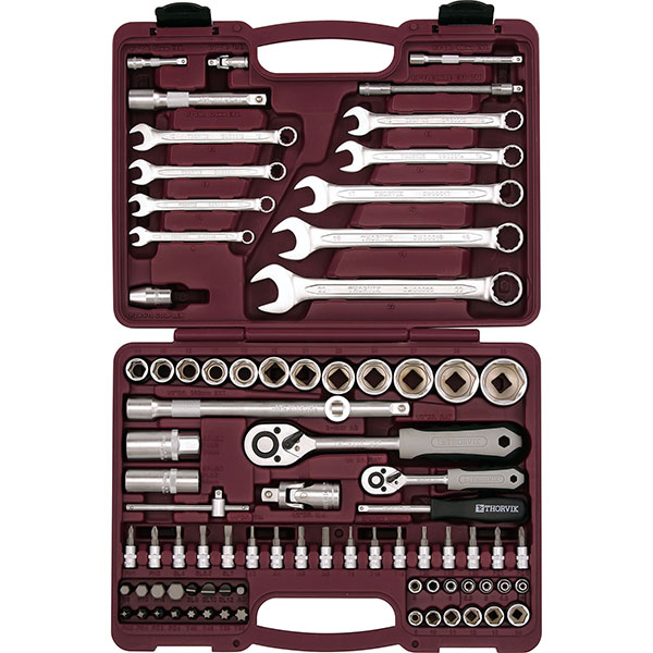 [UTS0082] Įrankių komplektas 1/4" 1/2" DR, 82 vnt., UTS0082, THORVIK