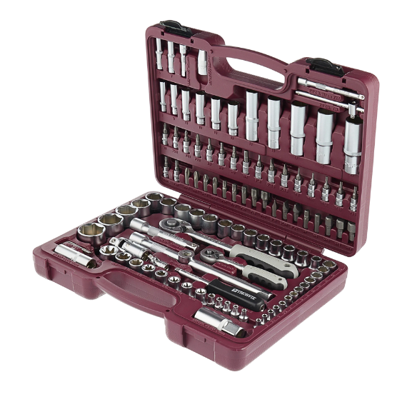 Įrankių komplektas 1/4" 1/2" DR,  108 vnt