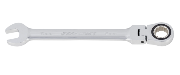 FLEXIBLE 72 TEETH RATCHETING COMBINATION WRENCH, SIZE: 15MM