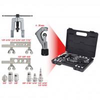 Kondicionieru cauruļu atbortēšanas un uzmavu komplekts 1/8"–3/4", 10 gab. (122.1100, KS TOOLS)