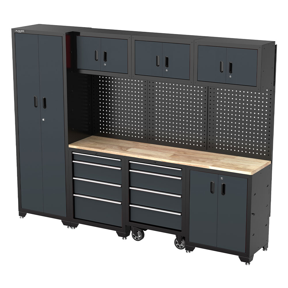 COMBINED GARAGE CABINET with tool trolley, AQ02BK, AutoEQ