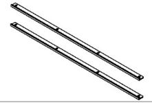 U-shaped rail for headlight aiming stand 4x1750 mm with wheels (129010236, TECNOLUX)