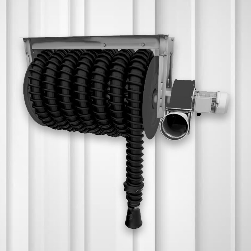 Exhaust gas collection hose reel with fan 75 mm / 13 m (ARCA-75/13PB-COMP, FILCAR)