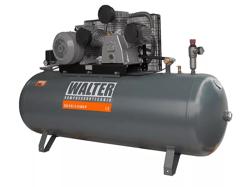 Stūmoklinis oro kompresorius GK 880, 740 l/min, 5,5 kW, 500 l (GK 880_500, WALTER)