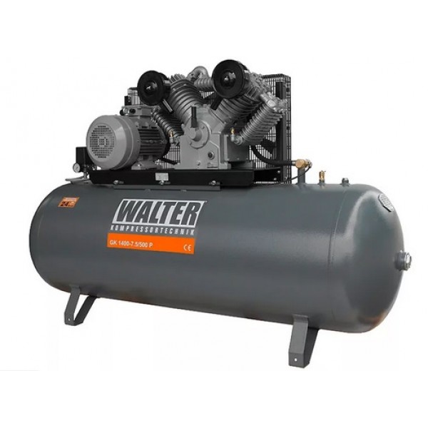 Virzuļa gaisa kompresors GK 1400, 1100 l/min, 7,5 kW, 500 l (GK 1400_500, WALTER)