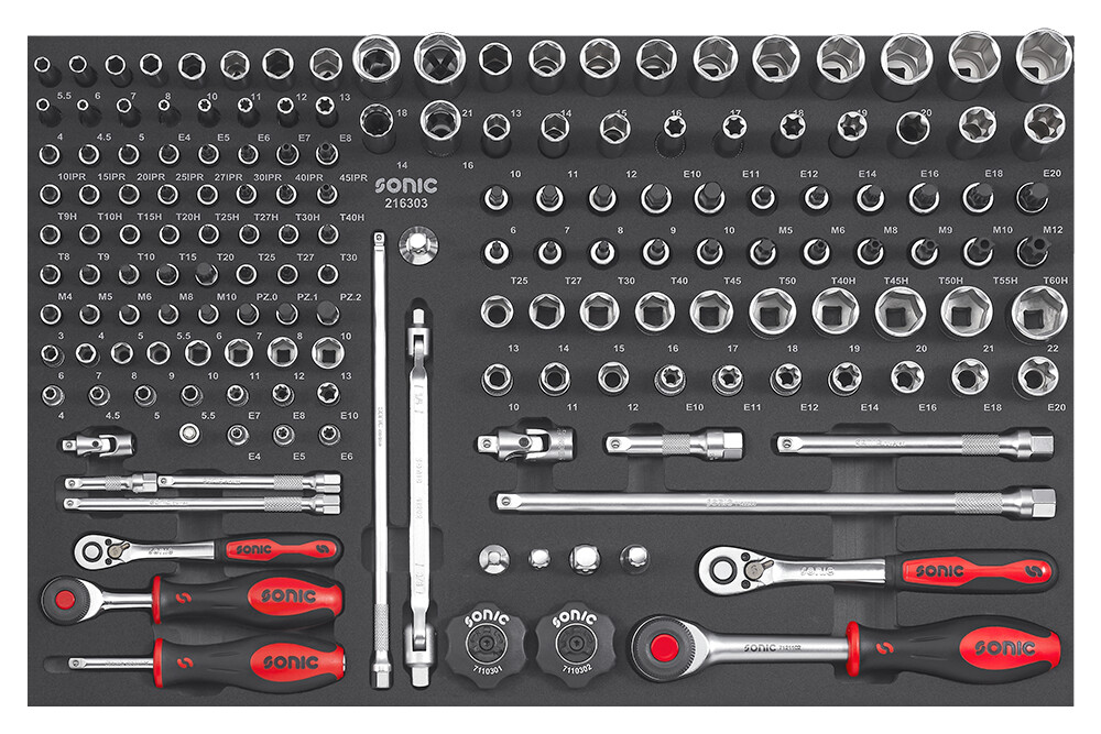 Instrumentu komplekts ratiņiem, 163 gab. (216303, SONIC)