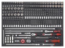 Kombinētais galvu komplekts 3/8" SFS-XL, 218 gab. (221803, SONIC)