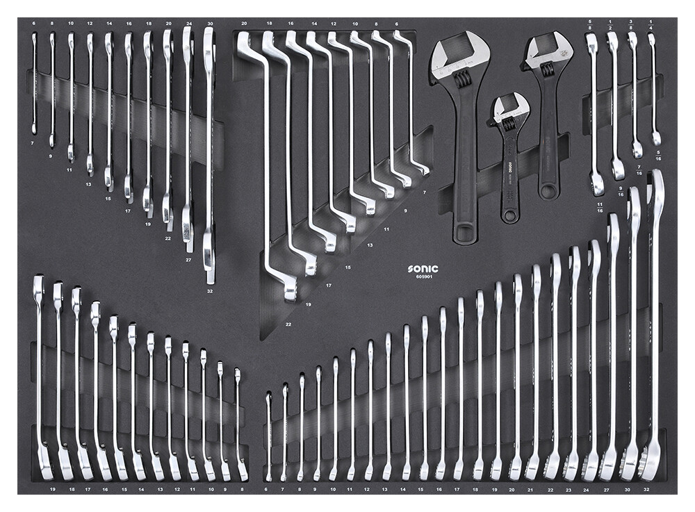 Wrench set SFS-XL, 59 pcs (605901, SONIC)