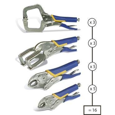 Set of locking pliers for bodywork repair (050266, GYS)