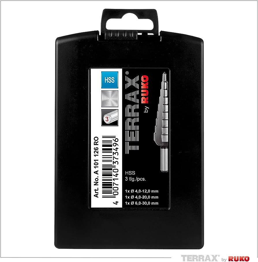 Step drill bit set, 3 pcs (A101126RO)