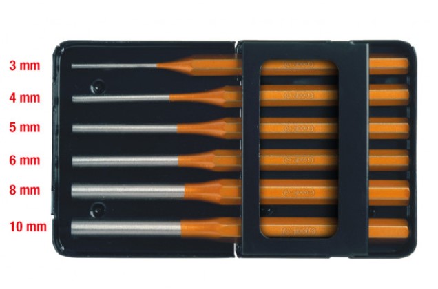 Išmušėjų rinkinys 6 vnt., 3-10 mm (162.0370, KS TOOLS)