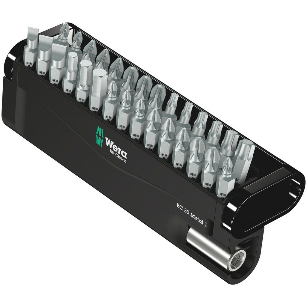Antgalių rinkinys 1/4 col. Bit-Check 30 Metal 1, 30 vnt. (05057434001, WERA)