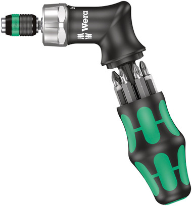 Atsuktuvo rankena su antgaliais ir adapteriu, Wera Kraftform Kompakt Pistol RA (7 dalys) (05051030001, WERA)