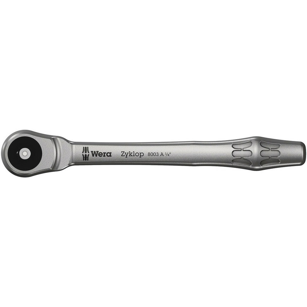 Zyklop 8003 A metal ratchet 1/4 with push-through square (05004003001, WERA)