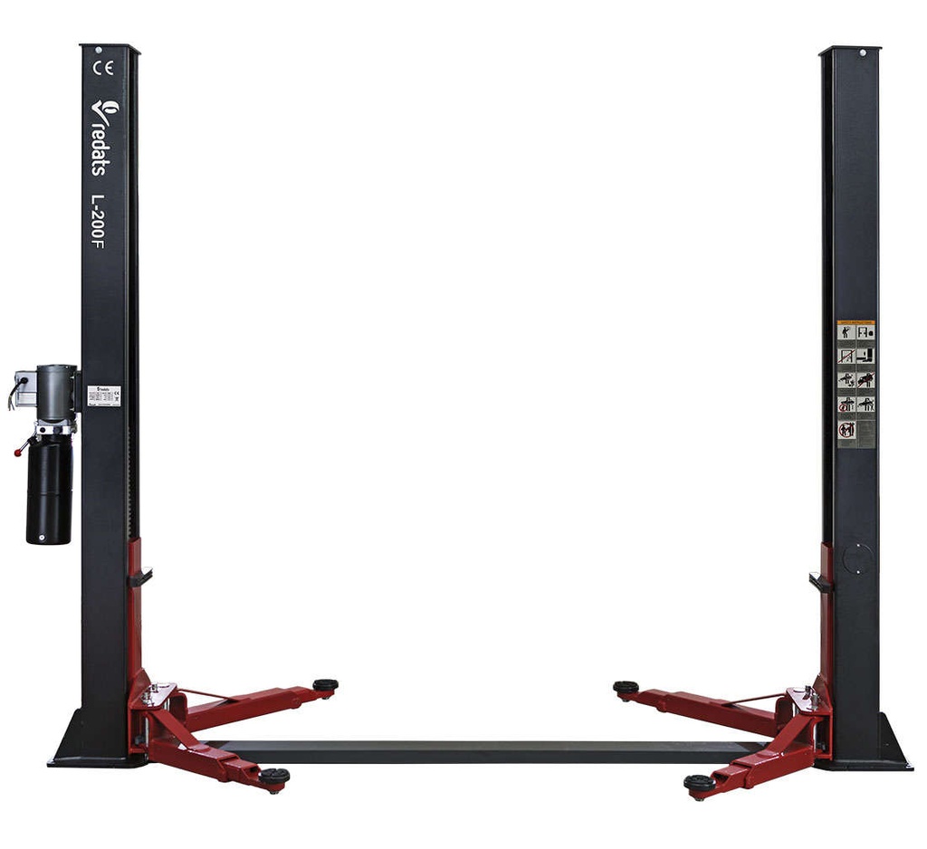 Two post vehicle lift REDATS L-200 F, 4 t, semi-automatic, 230 V (15-01-30, REDATS)
