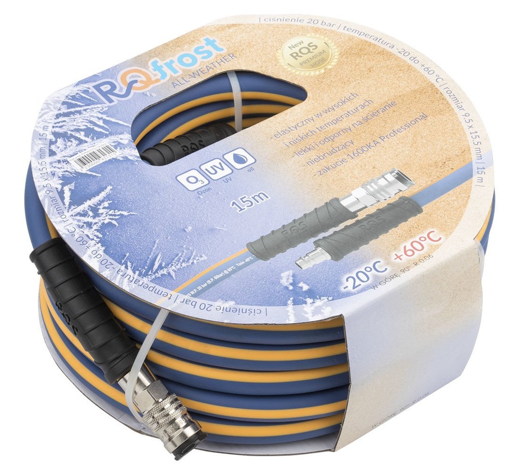 Tiesi pneumatinė žarna RQfrost 15,5x9,5 mm 15 m, žieminė (07-02-24, REDATS)