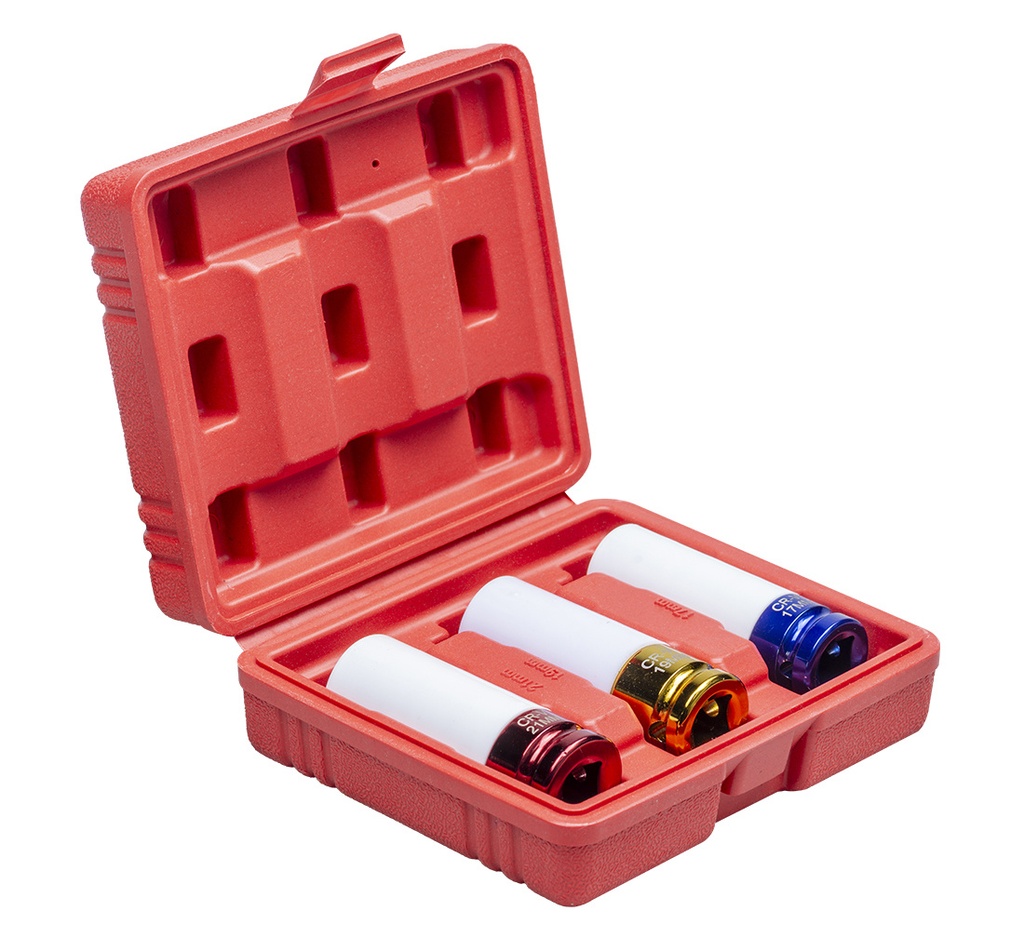Smūginių galvučių ALU komplektas 1/2", 17-21 mm (07-03-26, REDATS)