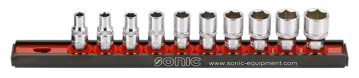 Galvučių 1/4 komplektas su metaliniu laikikliu (10vnt), Sonic Equipment, 101001