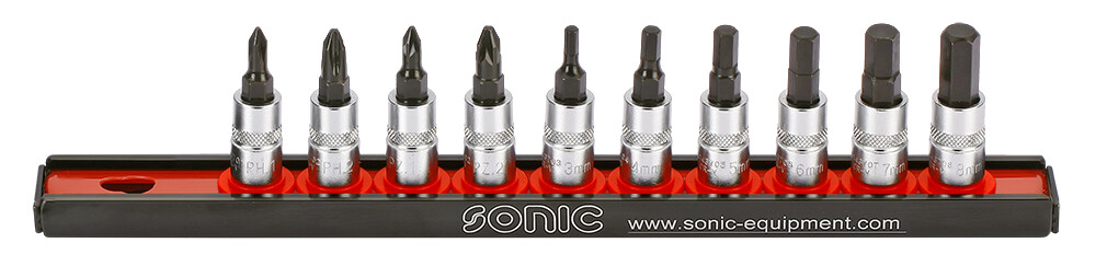 1/4 socket set with bits (10pcs) (101003, SONIC)