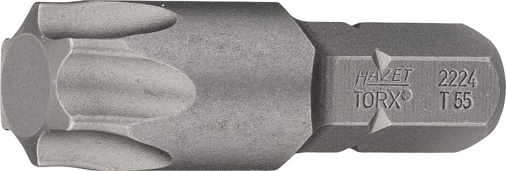 Atsuktuvo antgalis, žvaigždinis Torx T55, 5/16″ (8 mm) šešiabriaunis (2224-T55, HAZET)