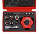Ratchet 1/4 with sockets and adapters, 19 pcs (101901, SONIC)