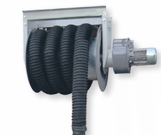 Exhaust extraction hose reel with a fan Ø100 mm / 13 m (AMA-100-13-SB, CORAL)