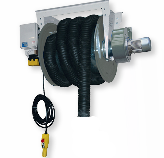Automatinė ištraukimo ritė su ventiliatoriumi Ø150 mm / 13 m (ERKVPV-150/13-SB, CORAL)