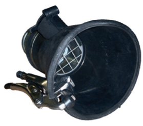 Rubber nozzle with a clamp, for a hose Ø100 mm / opening Ø140 mm (BN-100/140, CORAL)